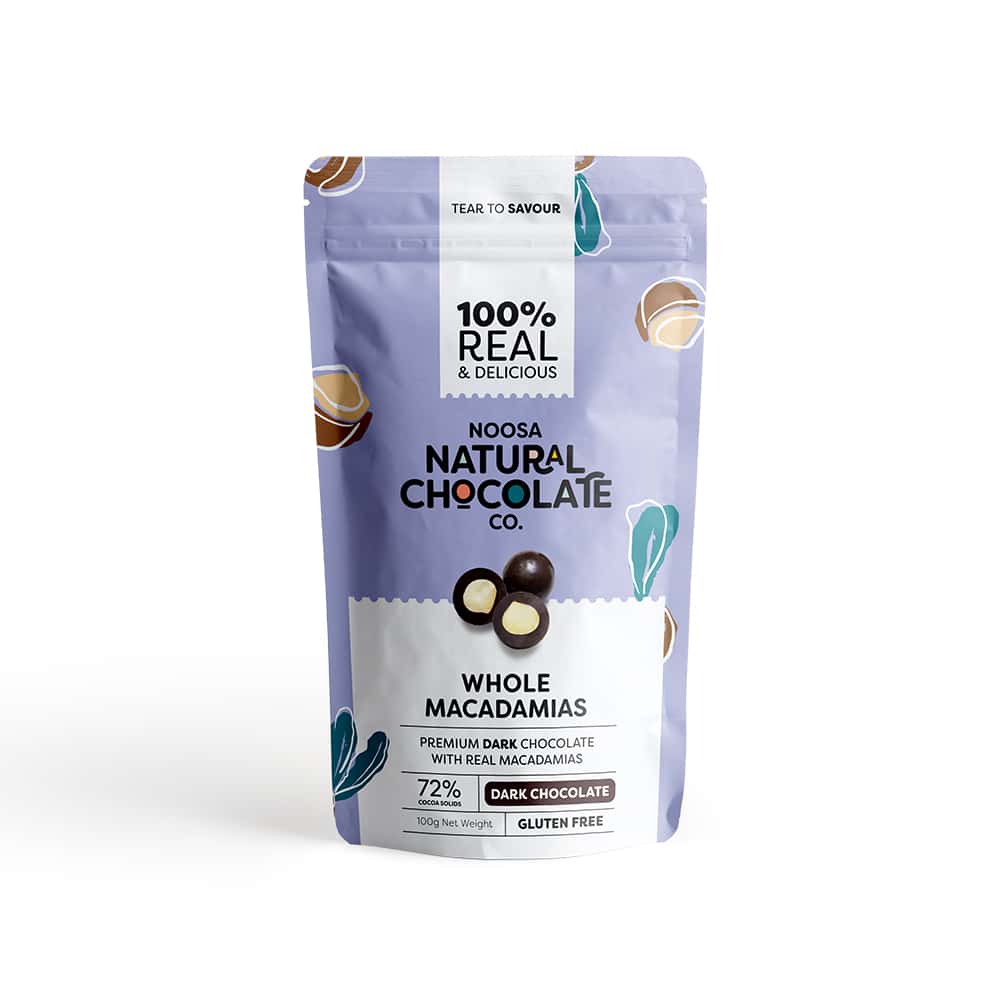 Noosa Natural Chocolate Co. Queensland Macadamia Nuts Coated in Imported Dark Chocolate